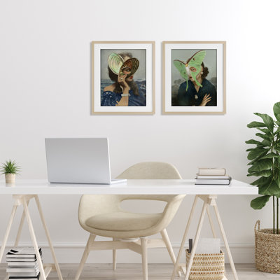 «Naturalist Women Portraits», ensemble de 2 reproductions encadrées sous verre, par Victoria Barnes