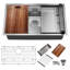 Évier de cuisine encastré avec accessoires L 31 po x l 19 po