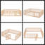 Structure de lit grand lit en bois massif avec clôture de sécurité et porte ludique, gris-84668929-84570597