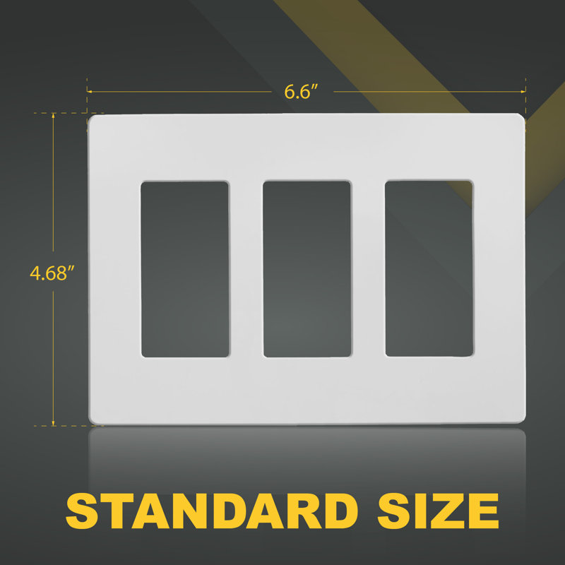 White Polycarbonate 3-Gang Screwless Decorator Wall Plate