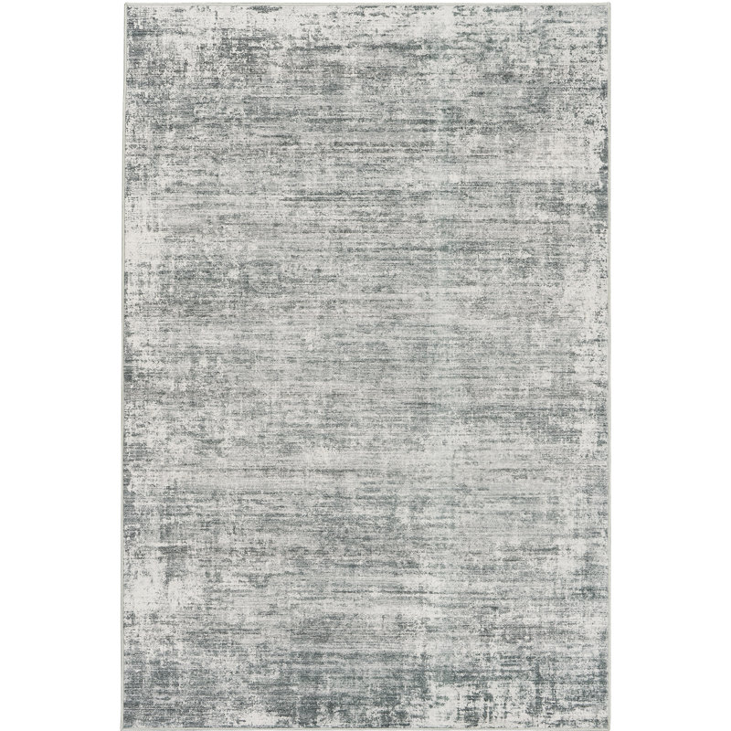 Distressed Abstract Non Slip Washable Area Rug(9'X12', Grey), Rectangle 10' x 14'