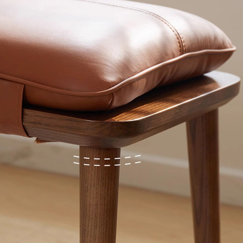 Banc rembourré brun, H 7,72 po x l 59,06 po x P 14,96 po