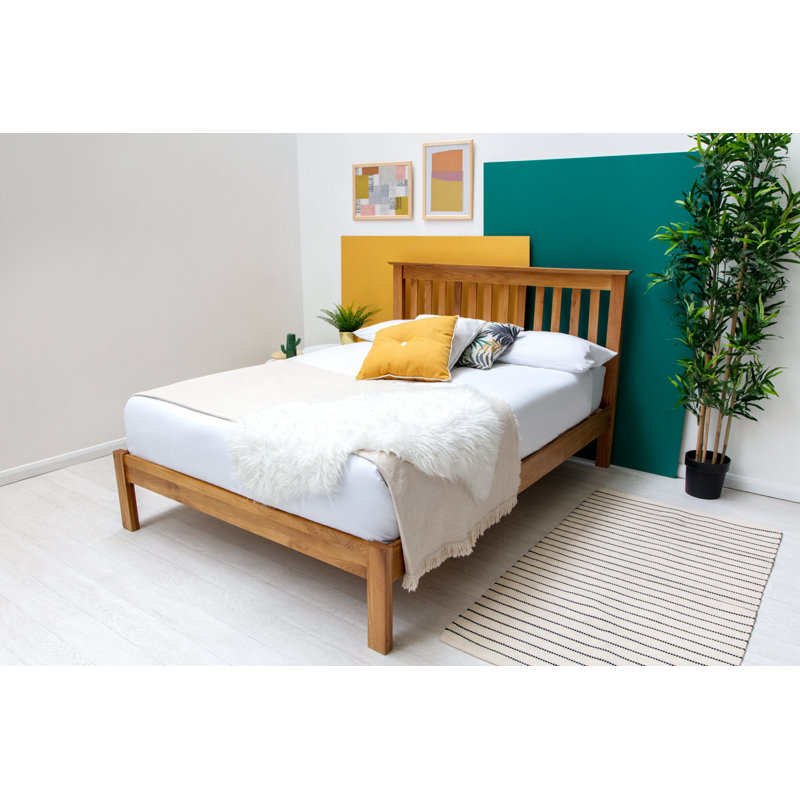 Fabian UK Double - DE 135 X 190 Cm Solid Wood Bed with Mattress, Memory Foam