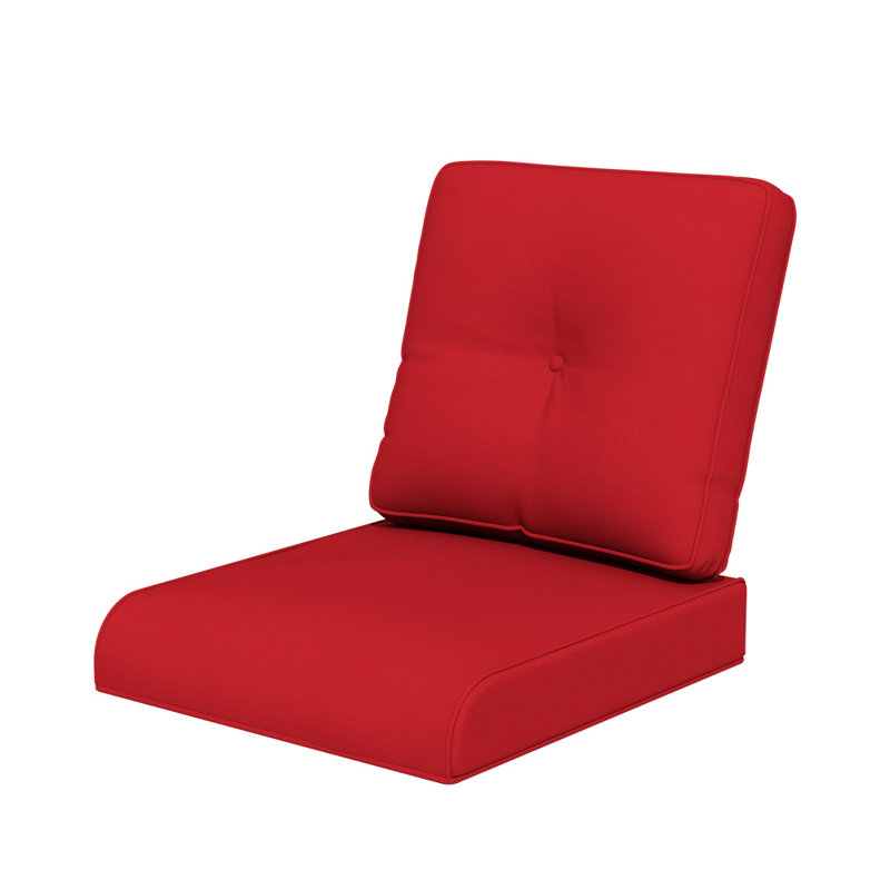 Coussin d'extérieur à assise profonde avec tissu en oléfine, Rouge
