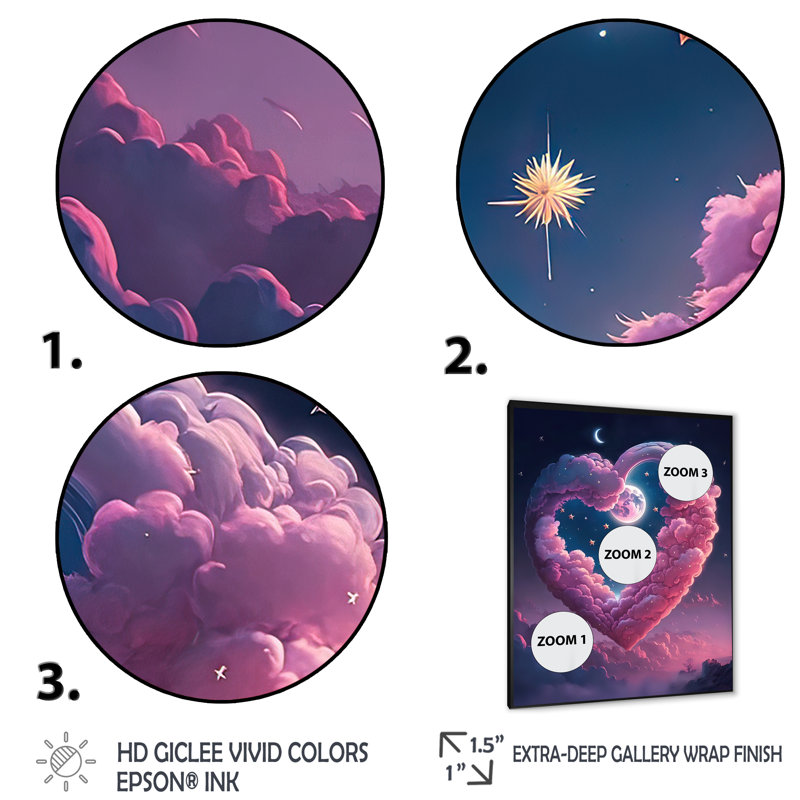 «Cotton Candy Cloud He I», reproduction sur toile, H 32 po x l 24 po x P 1 po, Cadre photo noir