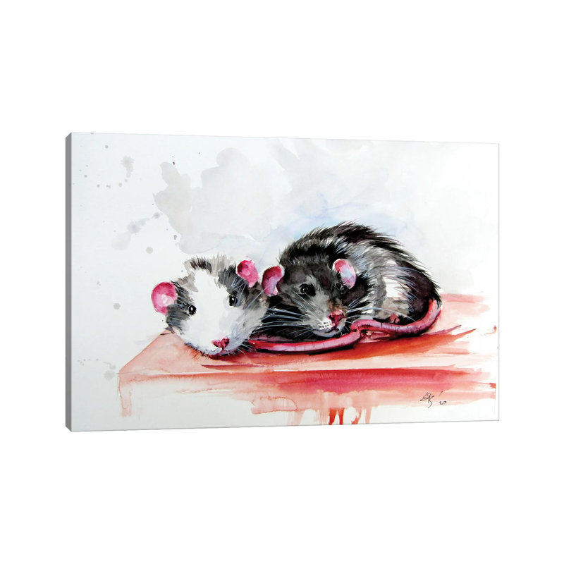 Rats par Anna Brigitta Kovacs, reproduction d'art sur toile tendue, H 12 po x l 18 po x 1,5 po