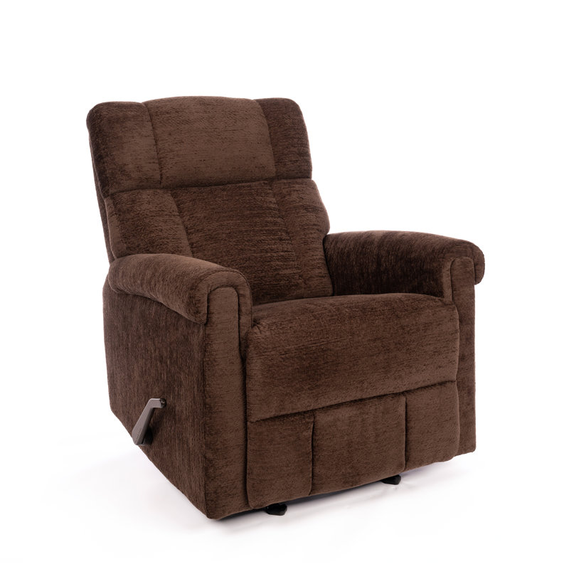 Clint Gliding Recliner, Brown, Handle-Activated
