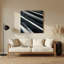 Art mural horizontal rayé gris foncé blanc gris métal-601311748