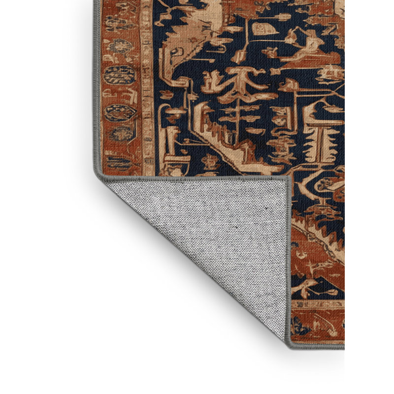 Machine Washable Persian Brown Area Rug, Square 6'