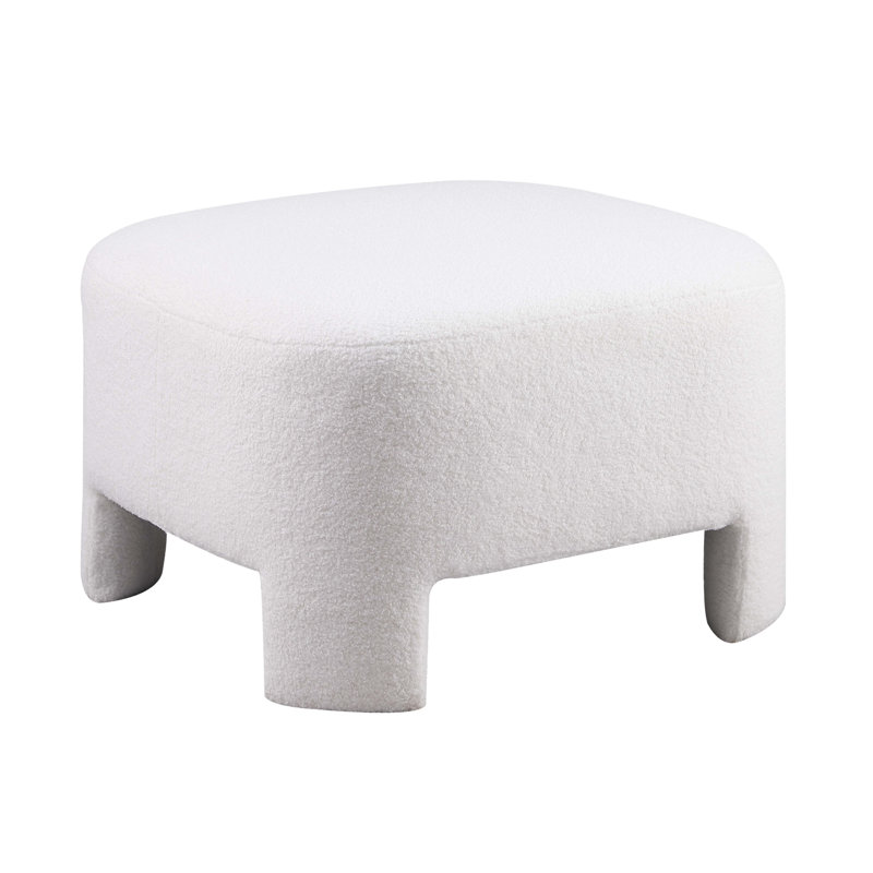 White Sherpa Sofa Ottoman