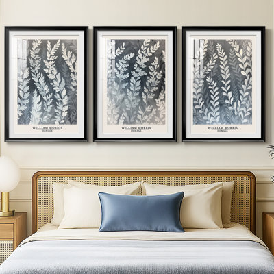 WM MORRIS Series DCCLXXXV  -Custom Framed  Premium Print W Matt - 3 Pieces