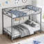 Lit simple superposé simple - structure en acier, gris, utilisation scolaire-49530333