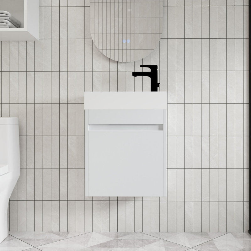 Ensemble de meuble-lavabo simple 18 po Ashrit, Blanc