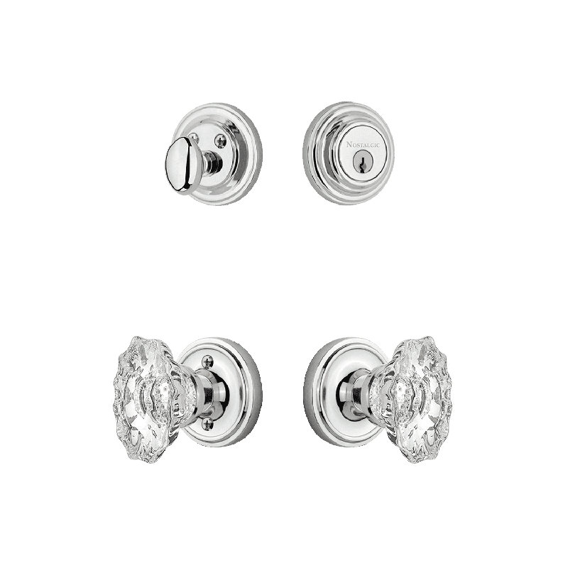 Ensemble d'entrée avec rosette Nostalgic Warehouse Classic, Chrome brillant, 2.75
