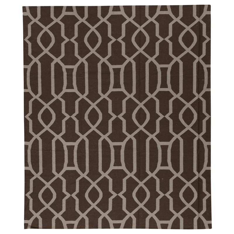 Flatweave Wool Area Rug in Espresso