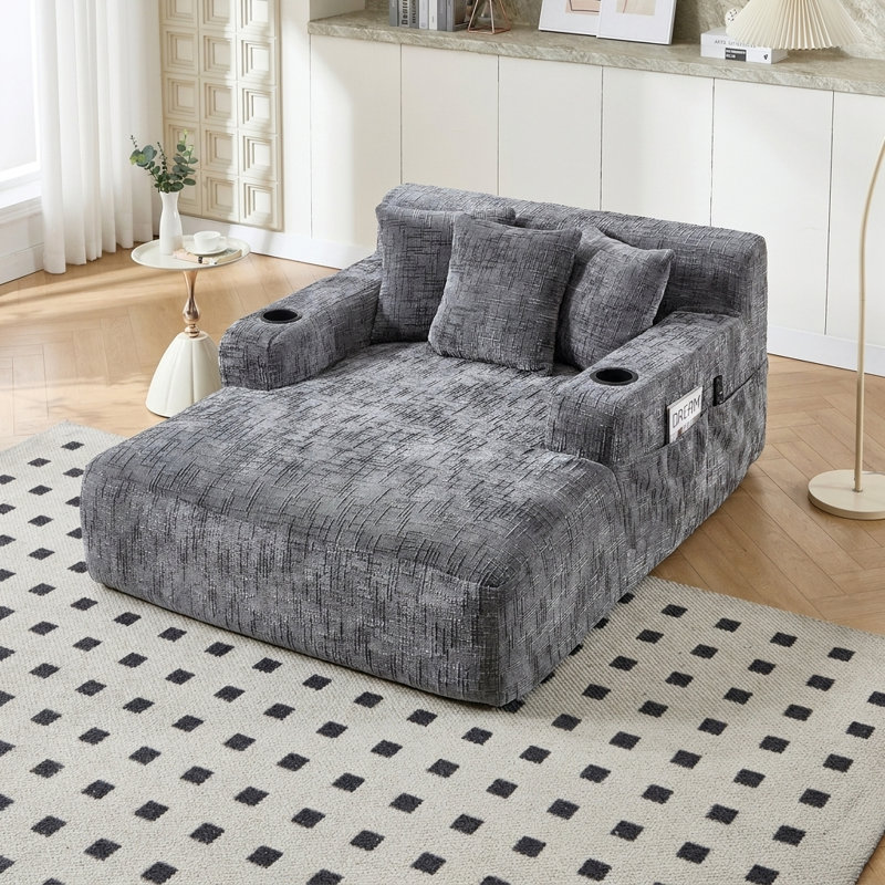 Canapé-lit Chenille, Gray