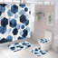 Ensemble de rideau de douche à motif géométrique abstrait bleu marine et polyester-773176234