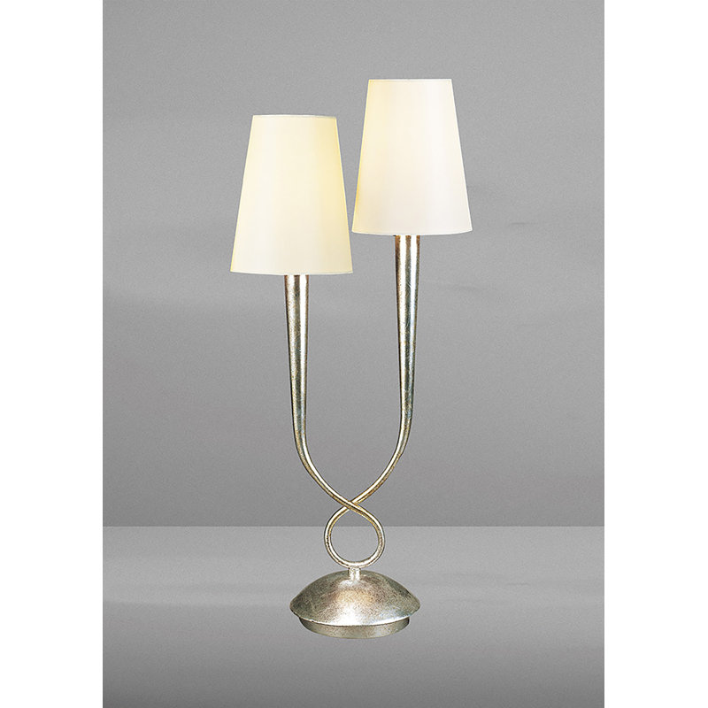 Mcwilliams Metal Table Lamp, Silver, Cream