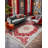 Marisol Burgundy Beige Gray Oriental Machine Printed Cotton Polyester Area Rug-894666886