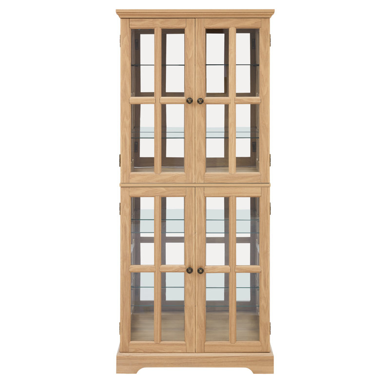 Charmante armoire vitrée avec tablettes réglables et étagère antique élégante