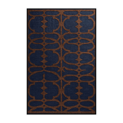 Machine Washable Trellis Gray Area Rug