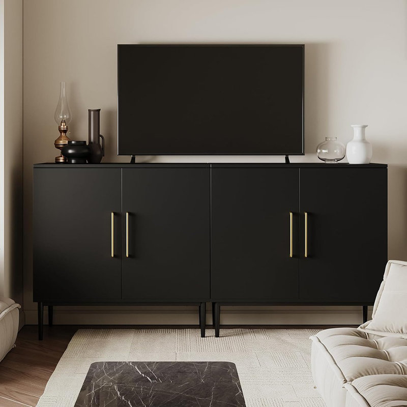 Armoire de rangement moderne avec portes en bois noir moderne