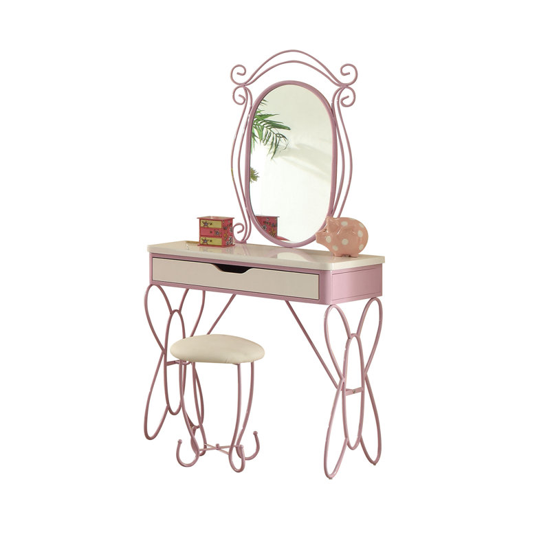 Ensemble coiffeuse pour enfant avec miroir Kevon
