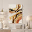 Tableau abstrait sur toile à motifs de vagues topographiques ocre et rouille-170835558