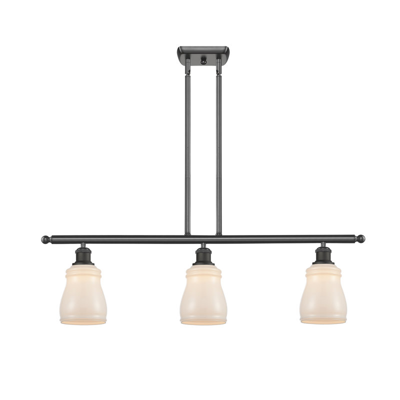 Mccarver 3 - Light Kitchen Island Pendant, White, Oil Rubbed Bronze, 6 Watt Vinage LED Bulb