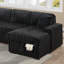 Ensemble de canapé-lit modulaire convertible 4 pièces avec rangement et méridienne coulissante Onyx
