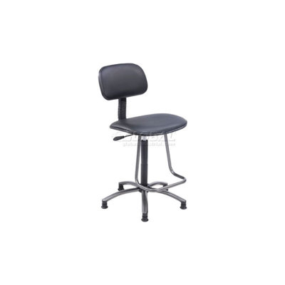 Backed Adjustable Height Ergonomic Industrial Stool with Footrest