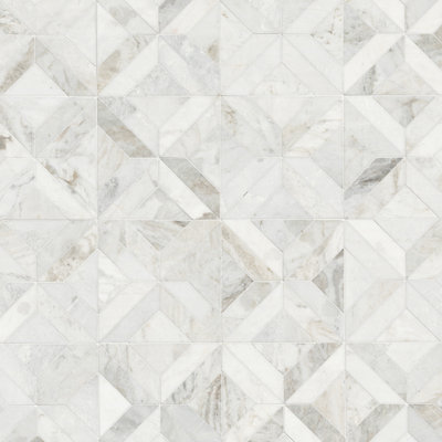 Carrelage mural et mosaïque en marbre adouci 12 po x 12 po Castella de Blanc Elyx