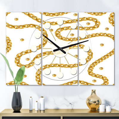 Très grande horloge murale collier Mid-Century