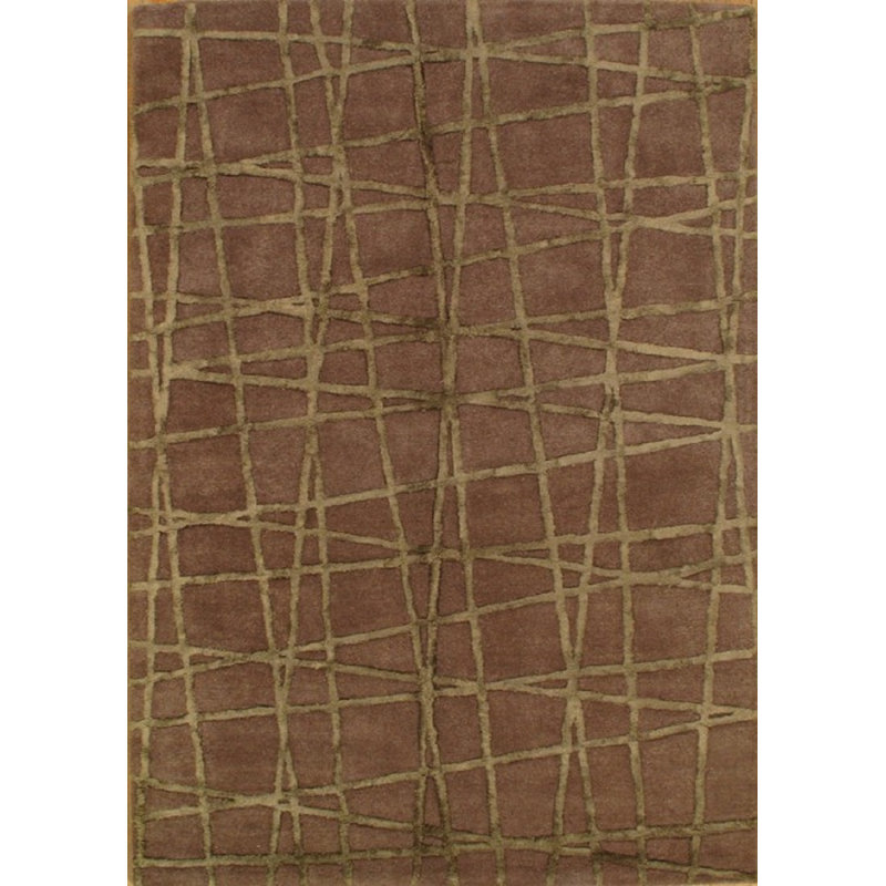 Stlaurent Geometric Area Rug in Brown