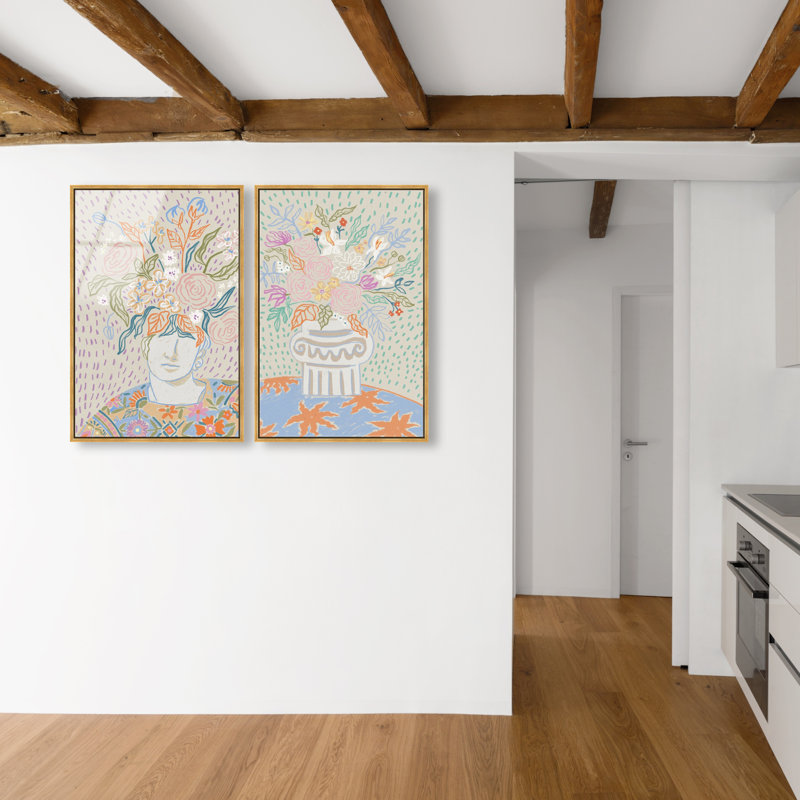 Summer Flourish Set High-Gloss Frameless Acrylic Glass Wall Art Floral & Botanical Print by Oliver Gal, Ready to Hang, 10 x 15