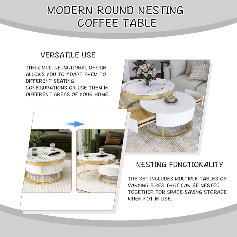 Modern Round Nesting Coffee Table