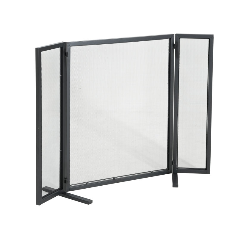 Pare-étincelles en fer à finition thermolaquée noir 40 po x 31 po Quiana