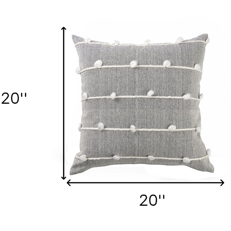 Housse de coussin détaillée gris foncé