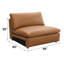 Fauteuil modulaire en cuir grainé brun Brighton