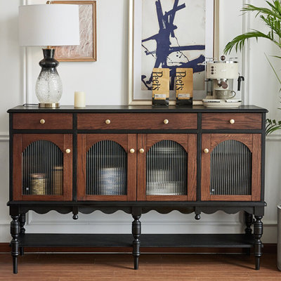 Armoire de rangement en bois massif rétro