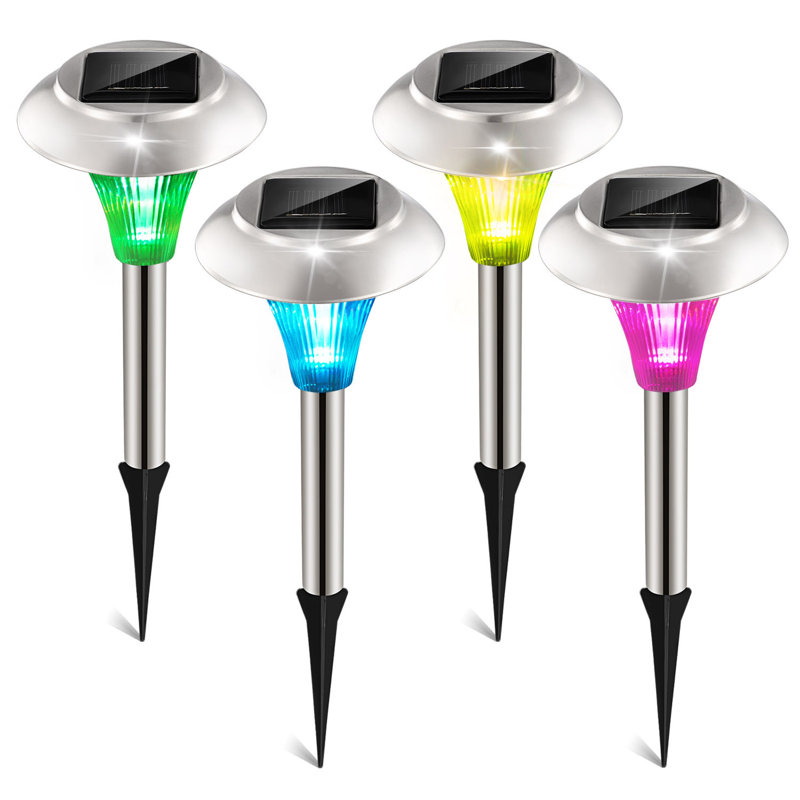 4 lumières de jardin solaires IP44 imperméables changeant de couleur de sentier