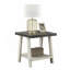 Table de bout contemporaine en bois bicolore gris anthracite et beige