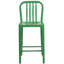 Commercial Grade Metal Indoor-Outdoor Stool with Vertical Slat Back-1056393363-1056393367
