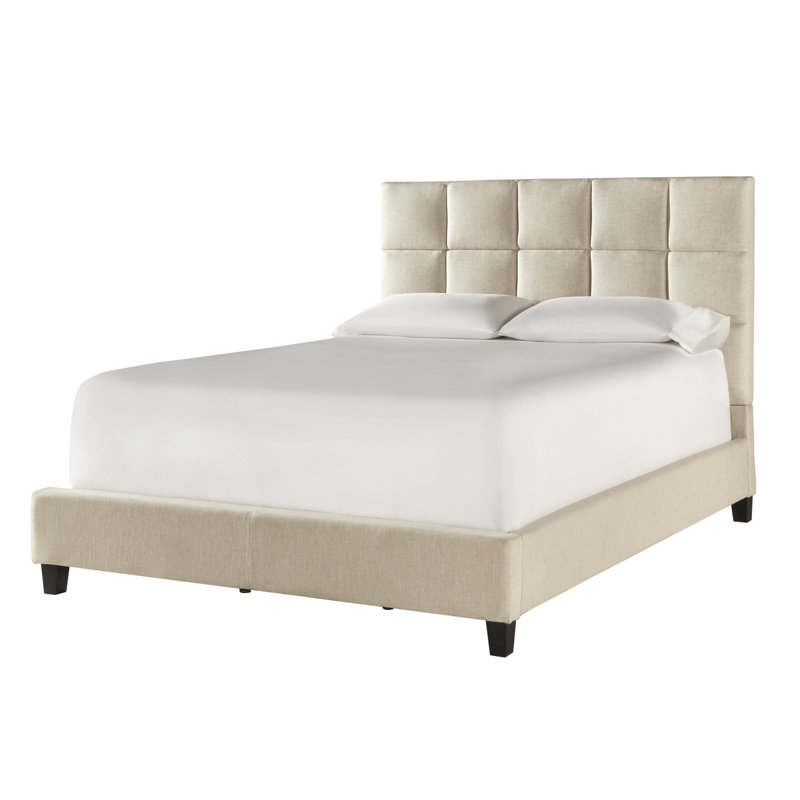 Kaster Upholstered Standard Bed, Heathered Beige Linen, Queen
