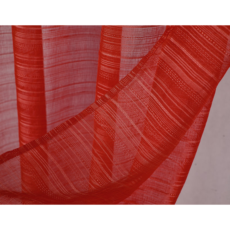 Hayle Semi Sheer Curtain Single Panel, Red