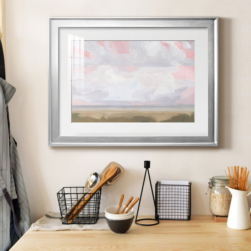 Sandbridge Beach II - peinture encadrée, Argent, H 26,5 po x l 36,5 po x P 1 po, Pas de tapis
