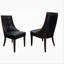 Ensemble de 2 chaises luxueuses en similicuir capitonné noir / espresso