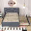 Lit plateforme tapissier avec couchette Elerte-566375482-566375428