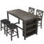 Ensemble de 5 tables de bar en bois à hauteur de comptoir avec 2 tabourets et 2 chaises, blanc-224285372-224285370-224285373