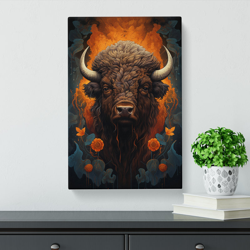 Bison Symbolism - No Frame Print, 50cm H x 35cm W x 3cm D